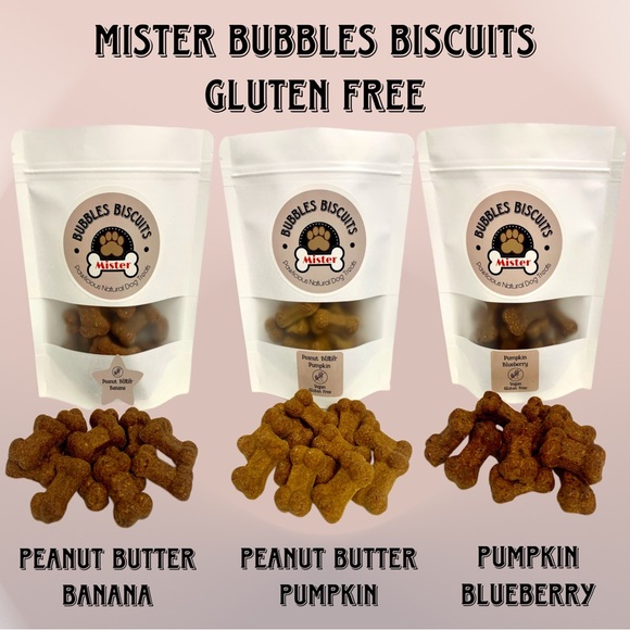 3 Pack Bundle Pumpkin Blueberry Bones Biscuits - All Natural - Picture 2 of 10